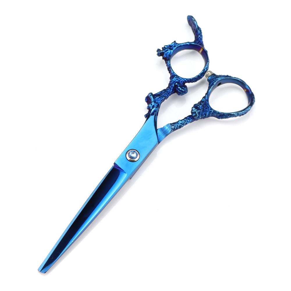 Haarschneideschere, 6 Zoll, Professionelle Japanische 440C-Schere, Blaue Drachen-Haarschere, Effilierschere Für Den Haarschnitt, Friseurschere
