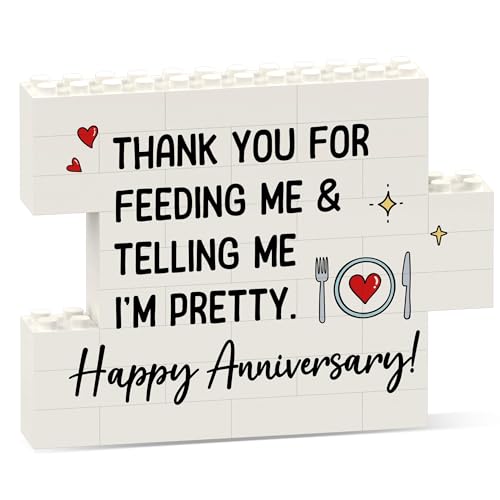 IDELTIME Happy Anniversary Sign Gifts for Men, Boyfriend, Romantic Building Blocks Puzzle...