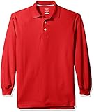 French Toast Men's Long-Sleeve Pique Polo, Red, Small