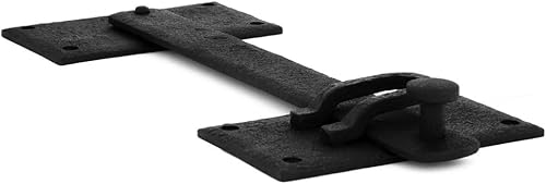 Miniatura 8 de Renovators Supply Manufacturing Pestillo abatible de hierro negro de 12 pulgadas, grande, antiguo, de dos caras, resistente a la corrosión, con