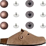 Replacement Rivets for Boston Clogs, Buttons Replacement Part for Suede Cork Clog Potato Shoes, Footbed Clogs Shoes Snap Repair Accessories for Women and Men, 6 Pcs (Red Bronze)