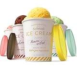 Stock Your Home 8oz Ice Cream Containers with Airtight Silicone Lids (4-Pack) Reusable Half Pint Ice Cream Container for Storing Gelato, Sorbet, and Frozen Yogurt