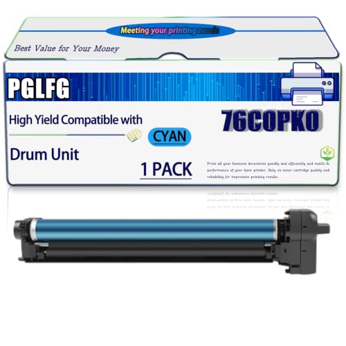 Image of Compatible for Lexmark 76C0PK0 Drum Unit Work for CS921de CX921DE CX923DXE CS923DE CX922DE Printers, High Yield 100000 Pages, with Chip (1 Pack Cyan)