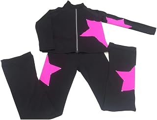 ZAYZ Women Girl Figure Skating Jacket & Ice Skating Leggings Skate Overboots Pants for Competition Practice Activewear