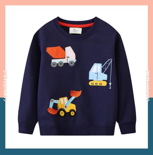 Boys Sweatshirts Casual Sweatshirts Cotton Sweatshirts Long Sleeve T-shirts Crew Neck Cartoon Tops for Boys-1343