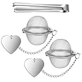 2 Stück Teeei Für Losen Tee Mit 1 Zange Edelstahl Teefilter Teesieb Gewürzsieb Edelstahl Teefilterkugel Mit Kette Fein Maschiges Gewurzkugel Teekugel-Filter Tee Diffusor Für Gewürze Kräuter