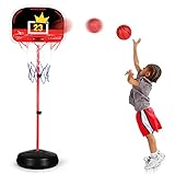 Tkekruh Basketballständer Für Kinder,Basketballkorb Mit Ständer Höhenverstellbar,160Cm Höhenverstellbarer Basketballständer Outdoor Und Indoor Basketballkorb Spielset Für Kinder(Mit Basketbälle)