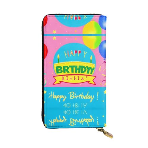 Pochette longue Joyeux anniversaire grand portefeuille zippé femme porte-monnaie