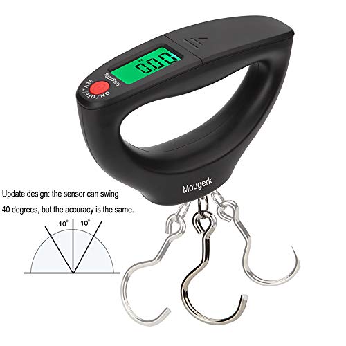 Mougerk Balança Digital Portátil de Pendurar para Peixes de 110 Libras e 50 Kg, Balança Postal, 2 Pi