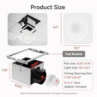 OREiN 4-in-1 Matter Smart Bathroom Exhaust Fan with Light, Bluetooth Speaker & Humidity Sensor, 110/160 CFM, 1500LM 2700K-6500K, Alexa/App/Remote Control, Required Ceiling Opening 11.39"x10.42"