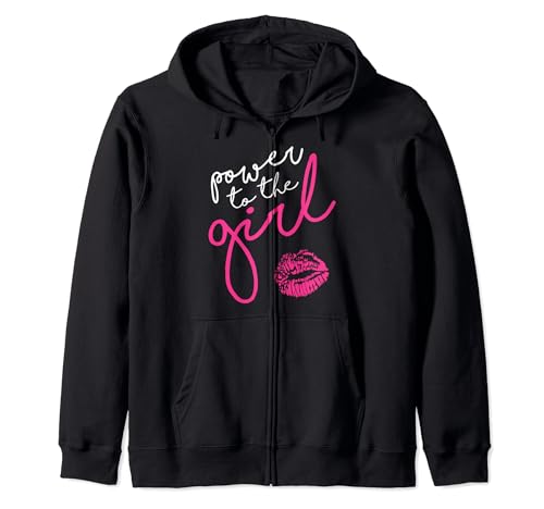 Strong Women Power To The Girl Lipstick Kiss Camiseta Sudadera con Capucha