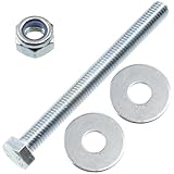 AERZETIX - Satz mit 10 Sechskantschrauben M8x85 mm + 20 breiten Unterlegscheiben + 10 selbstsichernden Sechskantmuttern M8 | Für Wohnprojekte, Renovierung und Lichtreparatur | Stahl