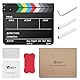Temery Filmklappe, 30X25cm Regieklappe Synchronklappe Clapperboard mit 2 Pinsel, Leicht Abzuwischender Acryl-Clapper für Film TV-Serien Werbespots Studio und Andere Videoaufnahmen (Schwarz)