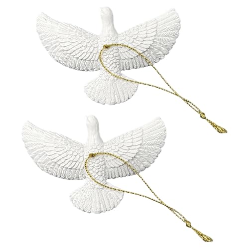2PCS Turtle Dove Friendship Ornament Set - Handcrafted Resin White Dove Figurines Christmas Tree & Home Decor Gift for Holiday Season