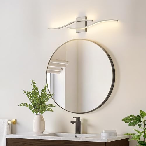 Image of KARTOOSH Hardwired Brushed Nickel Vanity Lights for Bathroom