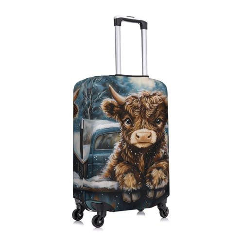 Cute Cow Winter Suitcase Cover Fashion Luggage Covers Anti-Scratch Elastic Lightweight Protector For Travel Outdoor Small2