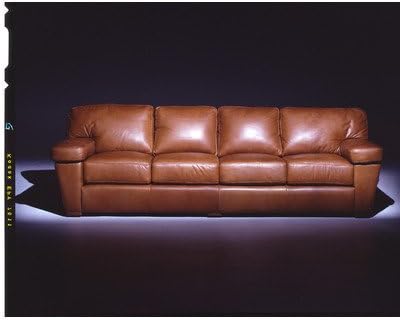 Prescott 4 Seat Sofa Leather Living Room Set Color: Empire - Cream