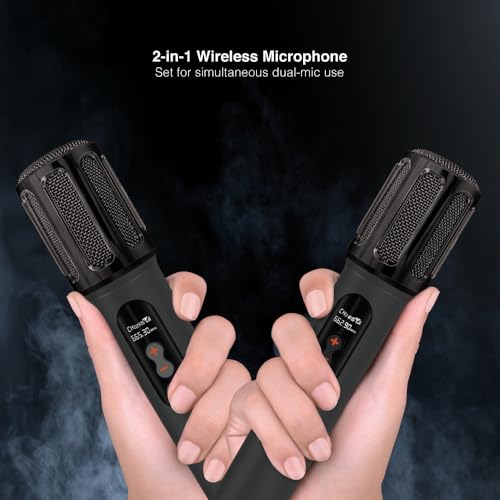 Image of FINGERS Freedom Mic-G124 - Set of 2 Wireless Microphones & 6.35 mm pin Receiver with Type-C Charging Port (Uni-Directional with 2.4 GHz Technology, 25 m Working Distance), Jet Black