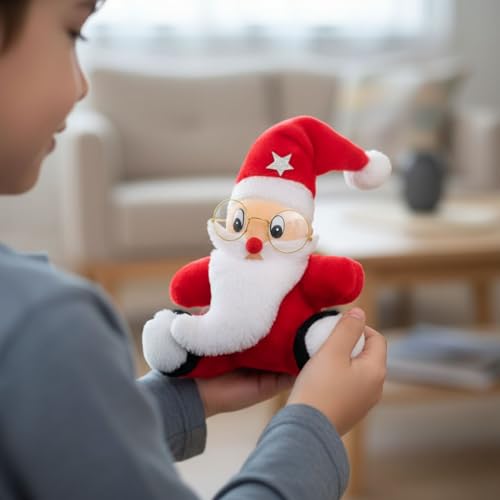 Image of Tickles Soft Stuffed Plush Christmas Santa Claus Toy for Kids Room (Color: Red Size: 20 cm)