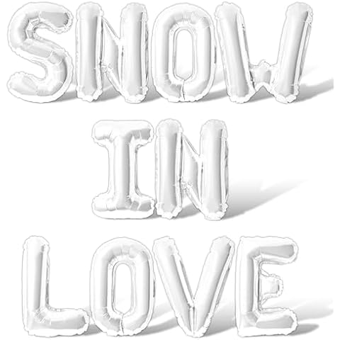 Letter Balloons - SNOW IN LOVE 16" Inch Alphabet Letters Foil Mylar Balloon Bachelorette Party Banner (White) Cover