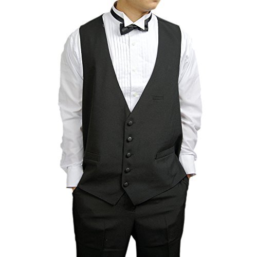 Men/'s Black 5 Button Dress Vest Black for Suit Separate or Tuxedo, size 46