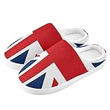 ALAZA Union Jack Fashion British Flag House Slippers Non Slip Home Casual Shoes Bedroom Travel for M Men Women