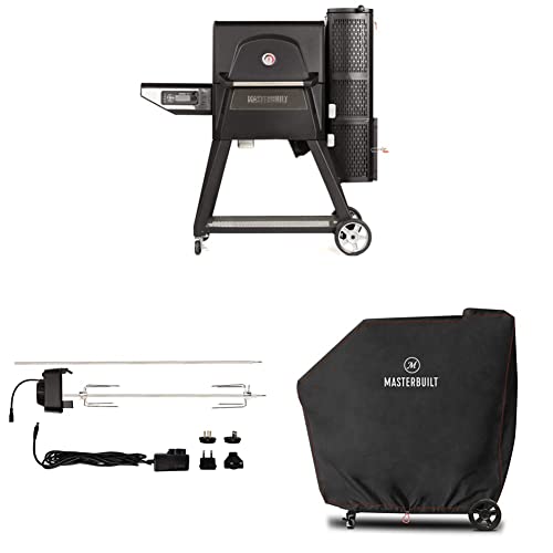Masterbuilt Gravity Series 560 Digital Charcoal Grill Smoker Combo + Cover + Rotisserie Kit Bundle