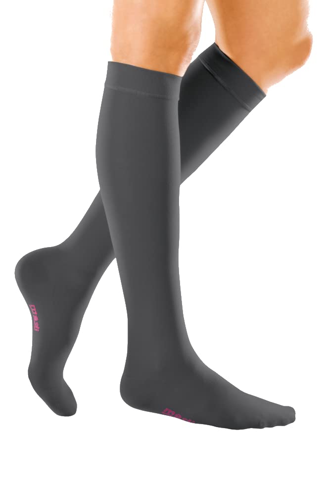 medi - mediven forte medias de compresión | Medias de compresión médicas CCL 3 para hombres y mujeres | Medias de compresión clase 3 | Talla III - Punta abierta | Antracita, antracita, S