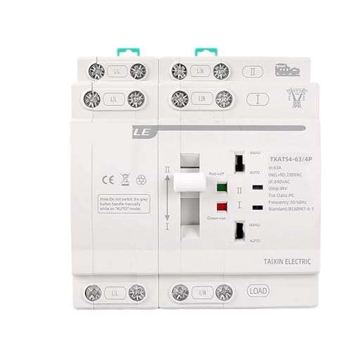 Commutateur de transfert automatique double alimentation rail 63A ATS 4P