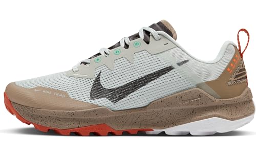 Nike Wildhorse 8 Men's Trail Running Shoes (DR2686-005, Light Silver/Khaki/Vintage Coral/Velvet Brown) Size 14