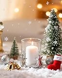 Windlicht Kerzenständer im Engel Design Weihnachten: Romadedi Silber Eisenguss Windlichter Kerzenhalter mit Glas für Stumpenkerzen Weihnachtsdeko Geschenke für Frauen Geburtstag Deko Wohnzimmer