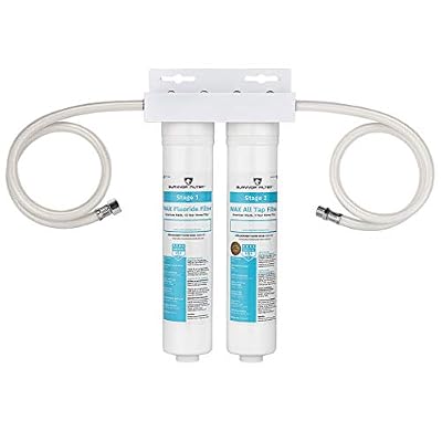 SURVIVOR FILTER Max - H200 Under Sink Water Filter System – 2-Stage Fluoride & Chlorine Reduction, Direct-Connect Under Counter Drinking Water Filter, Made in USA