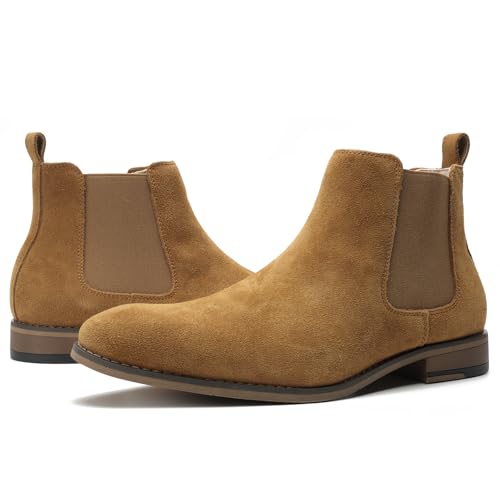 Image of Cestfini Chelsea Boots Men Classic Elastic Dress Boots Casual Men's Chelsea Ankle Boots