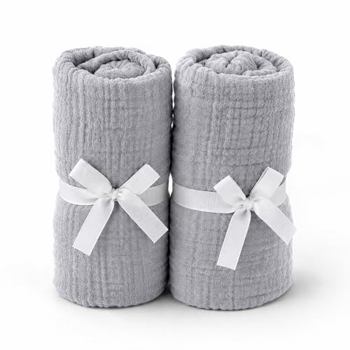 Image of Newton Baby Deluxe Crib Sheet - Ultra-Soft Breathable Organic Cotton Fitted Crib Sheet | Thicker & Softer Design | Machine Washable Baby Bedding | Evening Gray