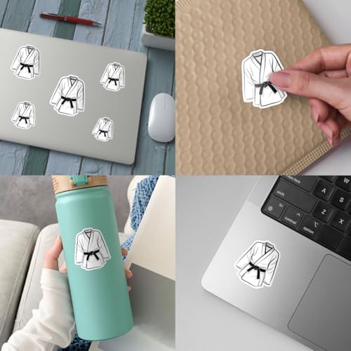 3 calcomanías de vinilo de karate para personalizar cuadernos y laptops de niños 7