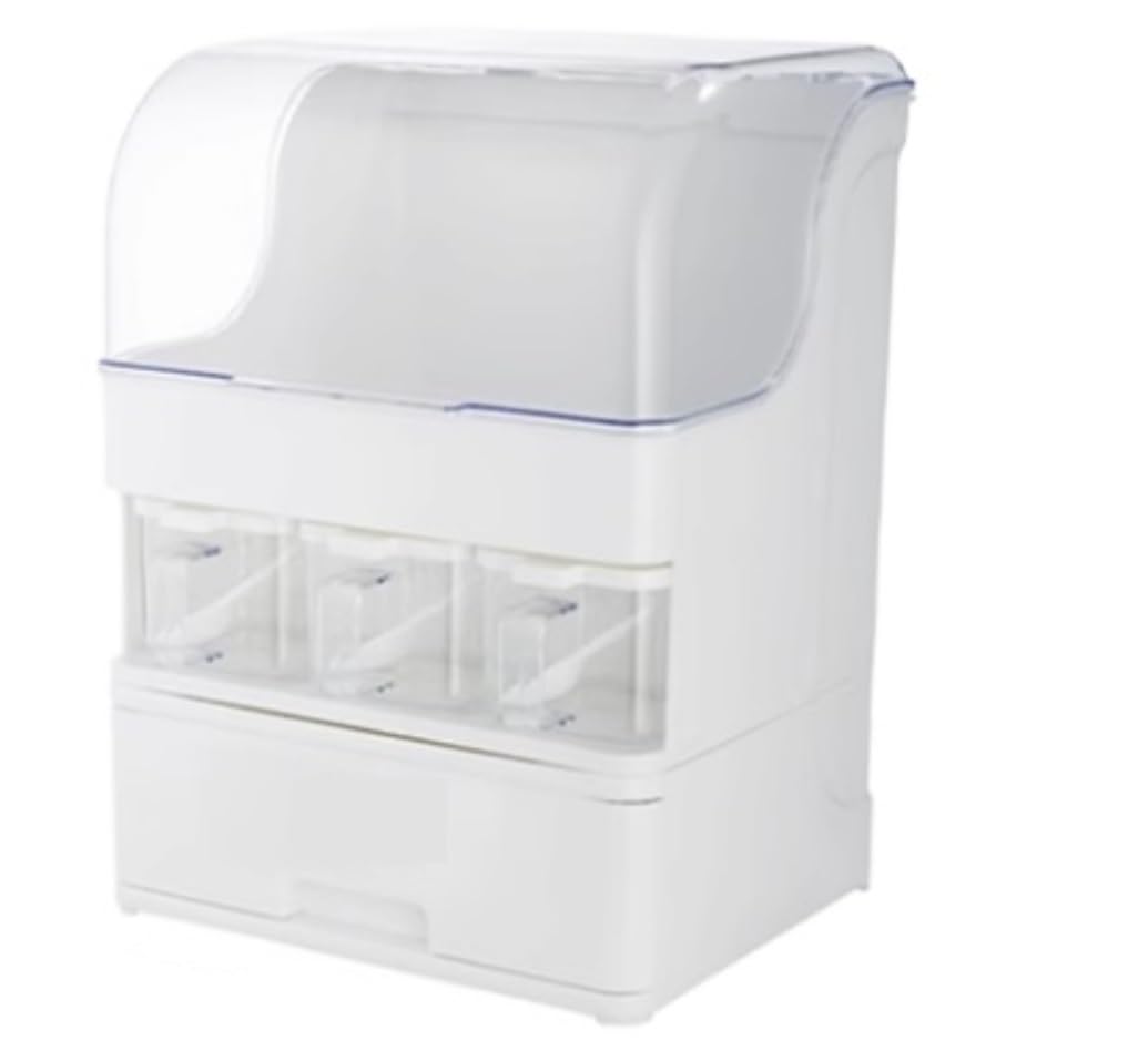 FYIYIEW spice rack, 2-Tiers Plastic Spice Rack Kitchen Seasoning Storage Organizer Countertop Jar Shelf