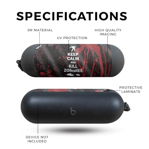 Image of Glossy Glitter Speaker Skin Compatible with Beats Pill (2024) - Kill Zombies - Premium 3M Vinyl Protective Wrap Decal Cover - Easy to Apply | Crafted in The USA by MightySkins