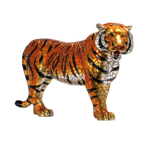 Figurine tigre en or mosaïque 42 cm statue décoration maison Premium Collection - 2