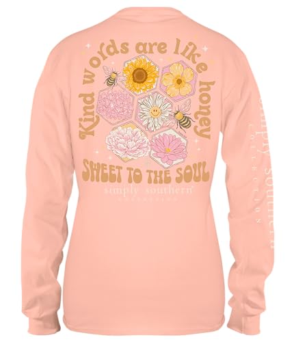 Simply Southern Kind Words are Like Honey Youth T-Shirt (Small)