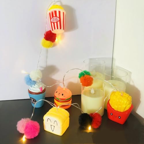 Guirlande lumineuse burger et frites pour deco de chambre d'enfant amusante