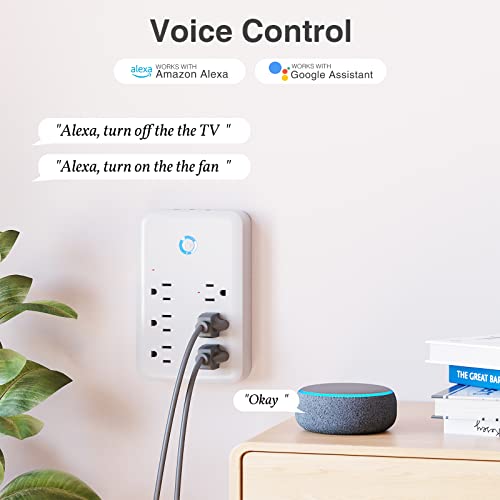 Smart Plug Outlet Extender, Wifi Surge Protector Power Strip Smart Plug,15A Wi-Fi Outlet Compatible With Alexa And Google Home #TOP2