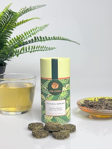 Sencha – Tranquil Sencha Green Tea – Calming Compressed Tea Coins – 20 coins – Plastic-Free Packaging