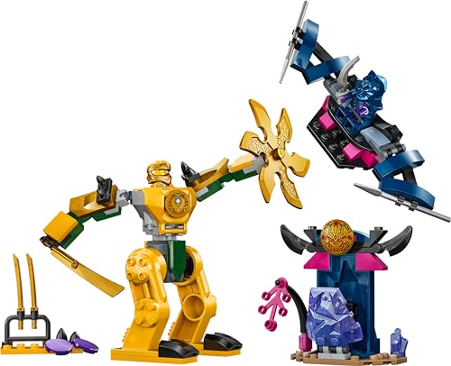 NINJAGO Mech da Battaglia di Arin, Giochi per Bambini e Bambine da 4 Anni in su, Action Figure Giocattolo da Costruire con Starter Brick, Dotato di 2 Minifigure con Spade e Aliante 71804 - Lego - Immagine 10