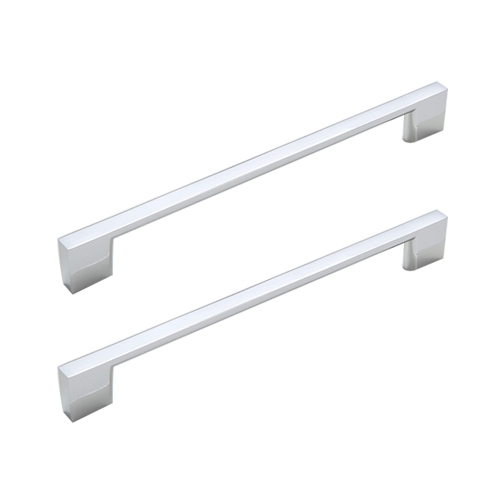 2pcs Drawer Bathroom Handles Square Tube Door Pulls Aluminium Alloy Kitchen Cupboard Handles Cabinet Knobs Door Levers Hardware (Hole Distance 224mm,Chrome)