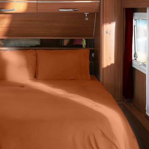Image of Mellanni RV Short Queen Sheets - 4 PC Iconic Collection Bedding | Hotel Luxury, Extra Soft, Cooling Bed Sheets - Deep Pocket up to 10 inch (RV /Short Queen, Terracotta)