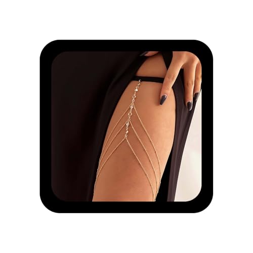 Inilbran Boho Strass Oberschenkel Kette Strass Sexy Bein Kette Kristall Elastische Quaste Oberschenkel Kette Glitter Cz Körper Ketten Bikini...