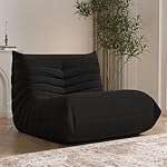 Bean Bag Chair, Memory Foam Bean Bag Sofa Large Bean Bag Chair for Adults, Bean Bag Chairs for Teens with High Density Comfortable Foam, Memory Foam Lazy Sofa for Living Room, Bedroom (Black)