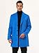 Lars Amadeus Men's Blue Trench Coat Slim Fit Winter Notched Lapel Single Breasted Long Jacket Overcoat XX-Large Blue
