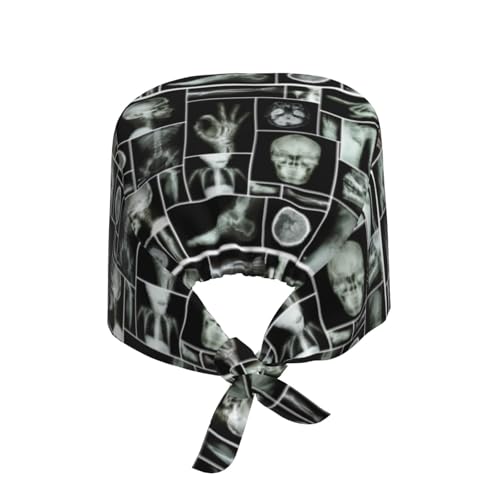 Image of Working Cap Scrub Cap with Sweatband Adjustable Unisex Women Tie Back Hat Nurse Surgical Caps