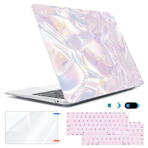 Coque MacBook Air 13 anti-rayures rose translucide et protection écran Retina Retina